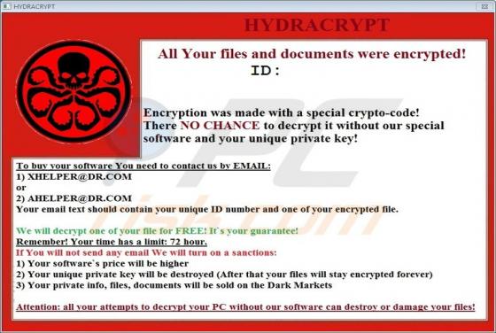 Ransomware HYDRACRYPT
