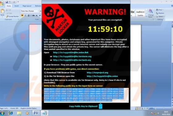 Ransomware Maktub