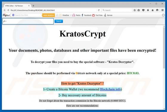 Ransomware KratosCrypt