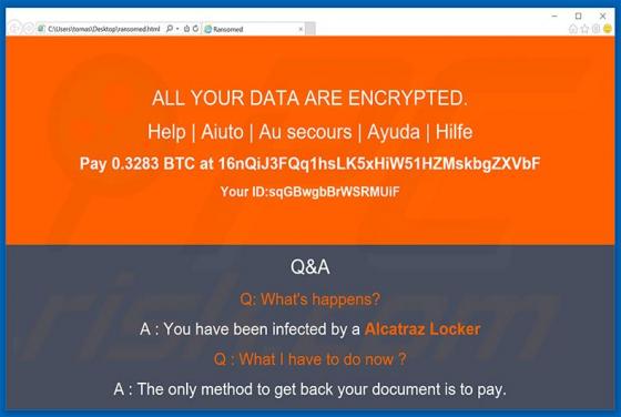 Ransomware Alcatraz Locker