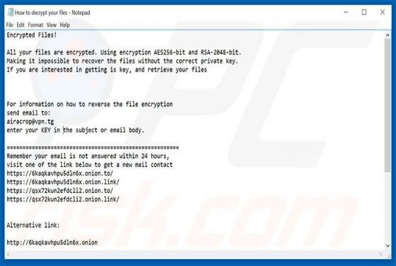 Ransomware AiraCrop