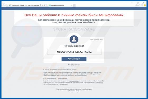 Ransomware Spora