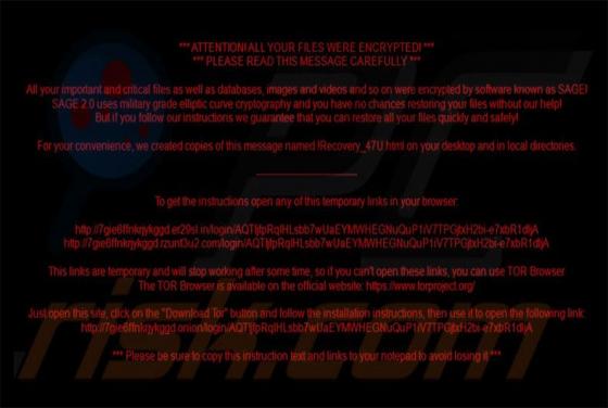 Ransomware Sage 2.0