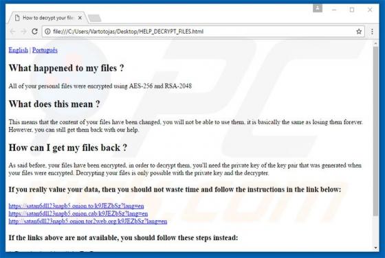 Ransomware Satan