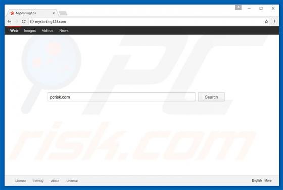Redirecionamento Mystarting123.com