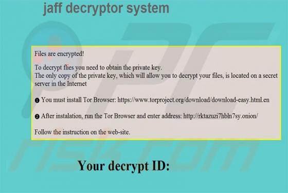 Ransomware Jaff Decryptor System
