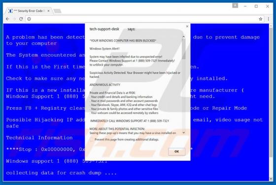 Fraude Your Windows Computer Has Been Blocked