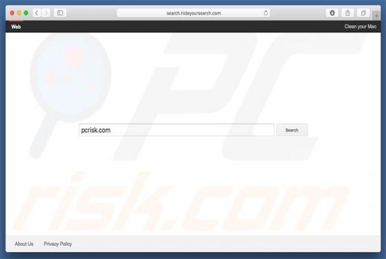 Redirecionamento search.hideyoursearch.com (Mac)