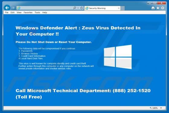 Fraude Windows Defender Alert