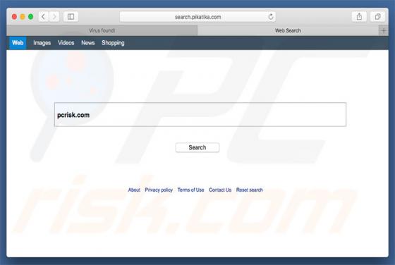 Redirecionamento search.pikatika.com (Mac)