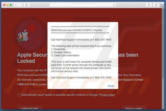Fraude YahLover.worm Infection (Mac)