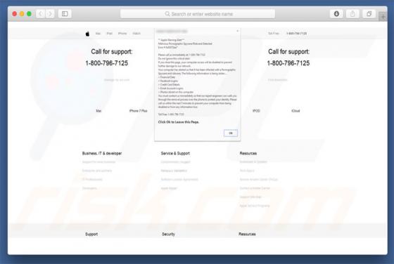 Fraude Apple Warning Alert (Mac)