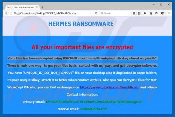 Ransomware Hermes