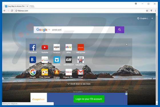Redirecionamento Fidonav.com