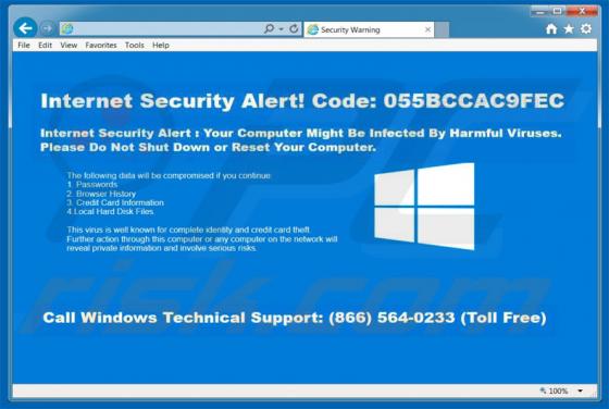 Fraude Internet Security Alert