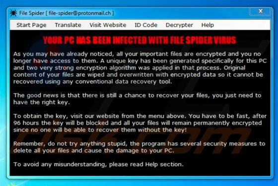 Ransomware File Spider