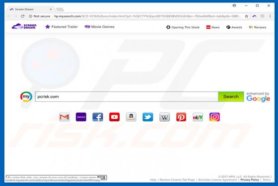 Redirecionamento Hp.mysearch.com