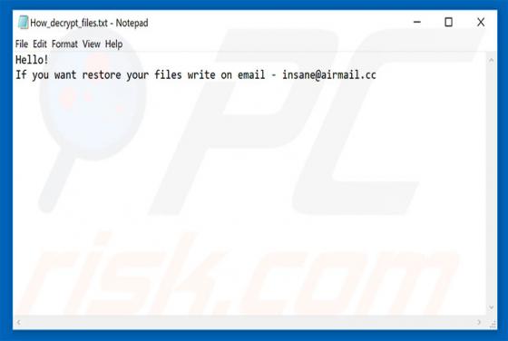 Ransomware InsaneCrypt
