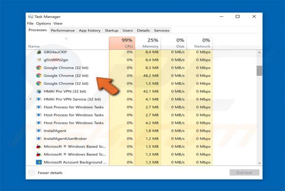 Vírus Chrome.exe