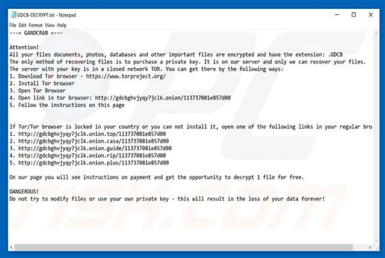 Ransomware GANDCRAB