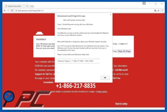 Fraude Microsoft System Security Alert