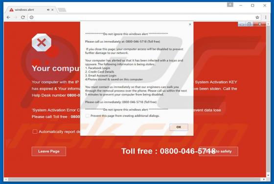 Fraude Do Not Ignore This Windows Alert