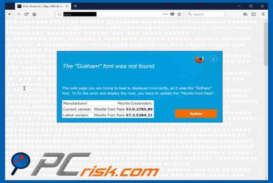 Fraude The Gotham Font Was Not Found POP-UP
