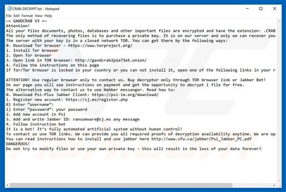 Ransomware GANDCRAB 3