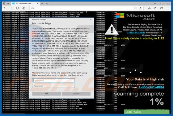 Fraude Windows Malware Detected POP-UP