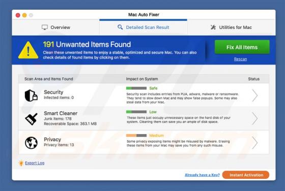 Aplicação Indesejada Mac Auto Fixer (Mac)