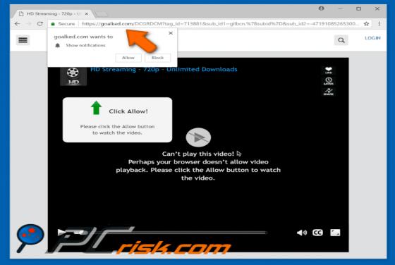 Redirecionamento do POP-UP goalked.com