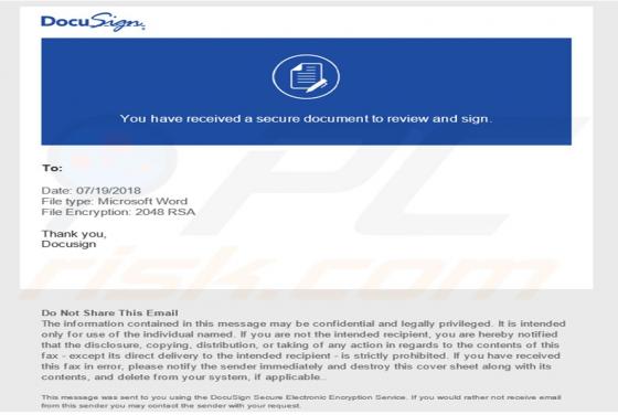 Virus DocuSign Email