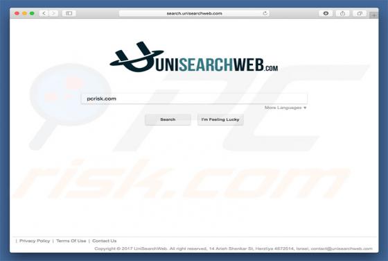 Redirecionamento unisearchweb.com (Mac)