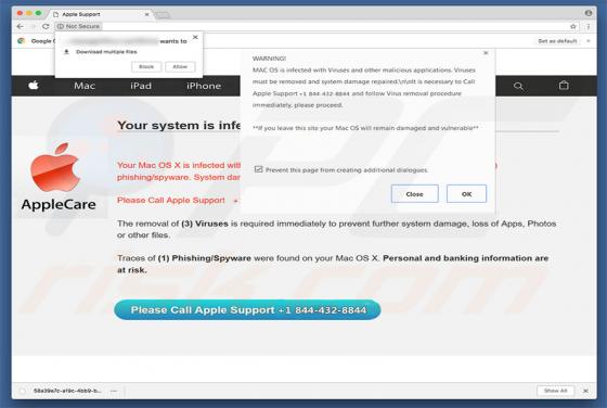 POP-UP da Fraude AppleCare Tech Support (Mac)