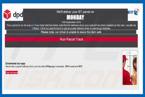Vírus DPD Delivery Email