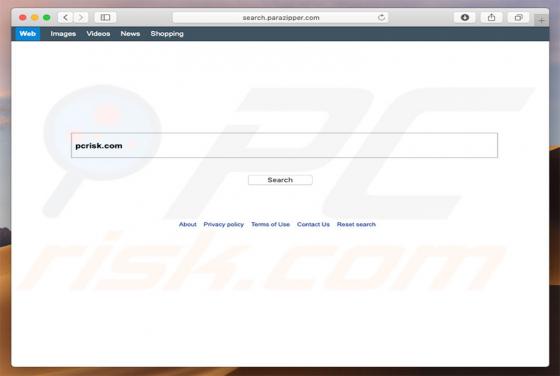 Redirecionamento search.parazipper.com (Mac)