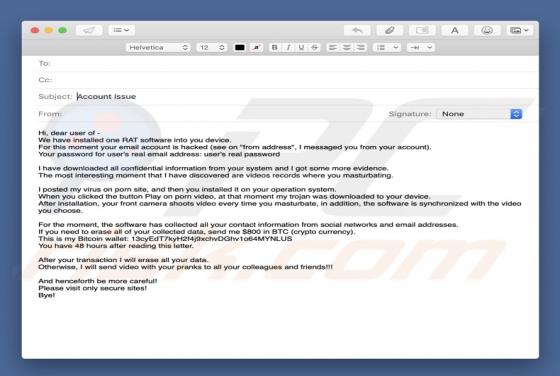 Fraude We Have Installed One RAT Software Email