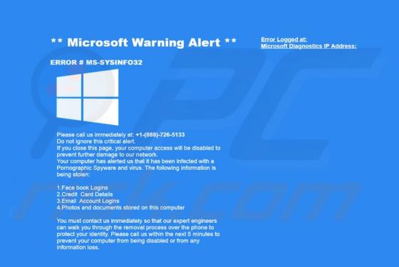 Fraude MS-SYSINFO32 POP-UP