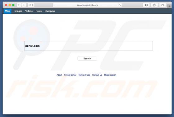 Redirecionamento search.pensirot.com (Mac)