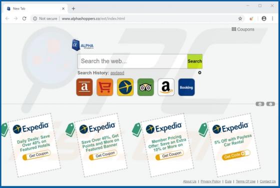 Redirecionamento Alphashoppers.co