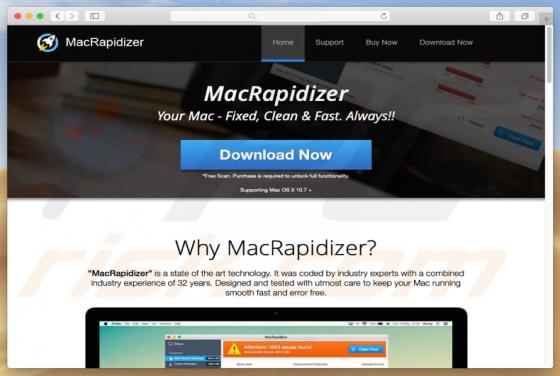 Aplicação Indesejada MacRapidizer (Mac)