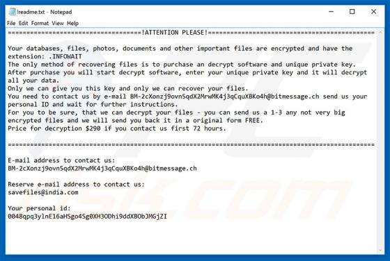 Ransomware INFOWAIT