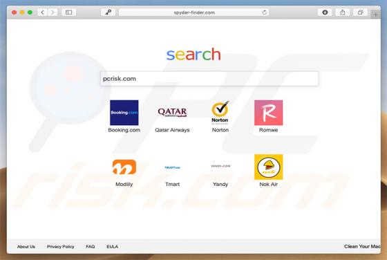 Redirecionamento Spyder-finder.com (Mac)