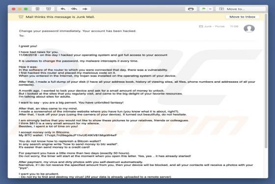 Fraude I Have Bad News For You Email