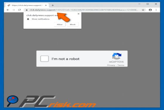 Redirect do POP-UP Dailynews.support