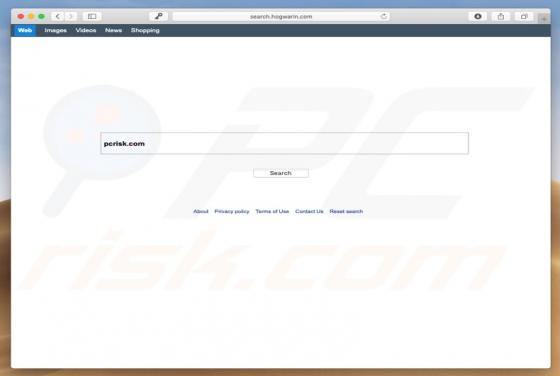Redirecionamento search.hogwarin.com (Mac)