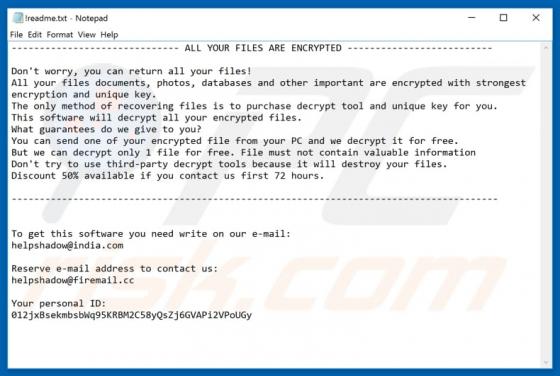 Ransomware .shadow