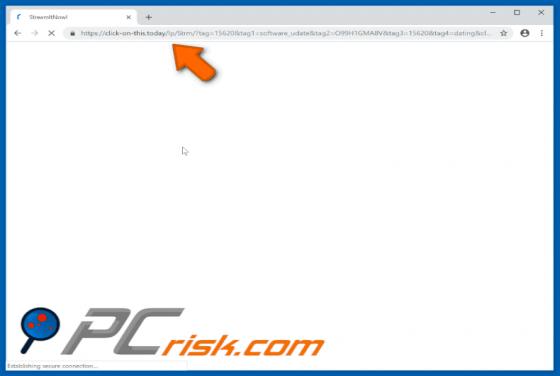 POP-UP do redirecionamento Click-on-this.today