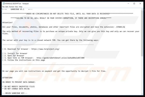 Ransomware GandCrab 5.1