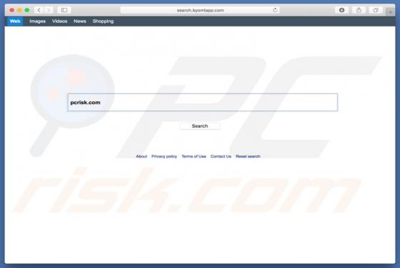 Redirectionamento search.byomlapp.com (Mac)